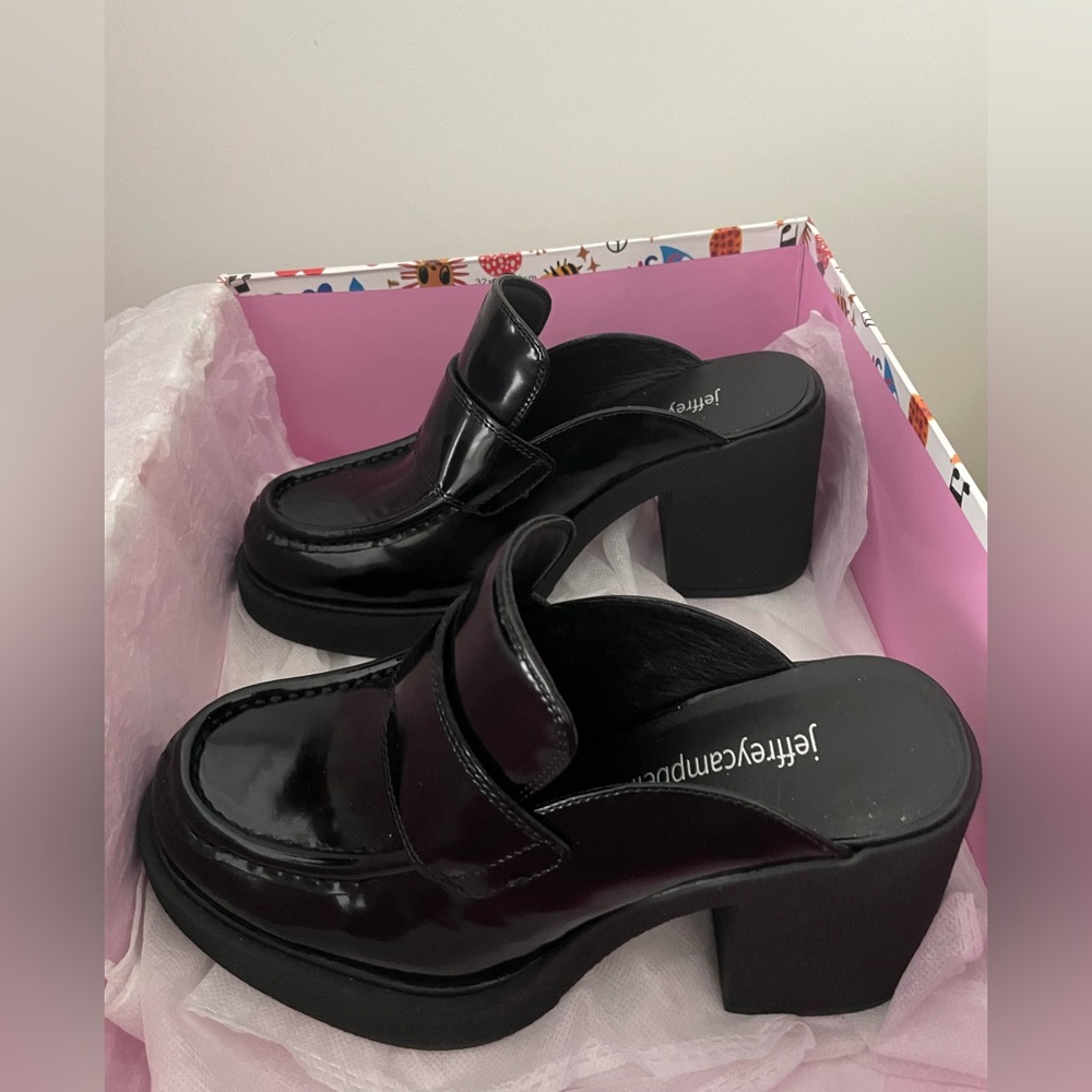 Jeffrey Campbell Black Patent Kerri Loafer Mules. Size 5.5. New with tags & box! - Picture 12 of 12